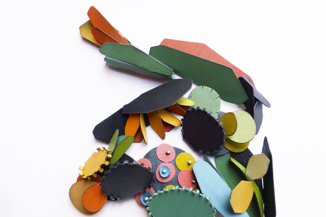 Yuko Fujita garden brooches - botanical inspired sculptural jewellery